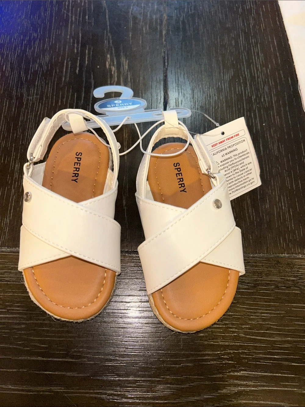 NWT Sperry Kids White Crisscross Slingback Sandals